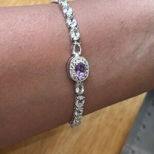 JCL Sterling Silver Amethyst & White Topaz Bracelet